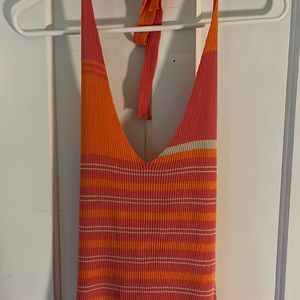 Knit halter mini dress